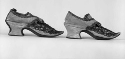 Shoes, silk, metal, probably British